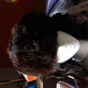 Rabbit Fur hat with ear muff s $49+free scarf